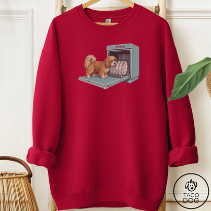 Havanese Lower Rack Sweatshirt Cardinal Red Taco-Dog
