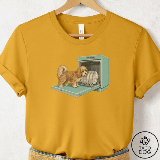 Havanese Lower Rack T-Shirt Mustard Taco-Dog