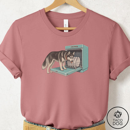 Husky Lower Rack T-Shirt Mauve Taco-Dog