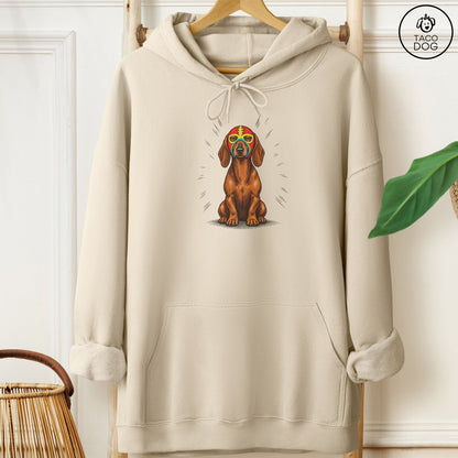 Dachshund Luchador 2 Hoodie Sand Taco-Dog
