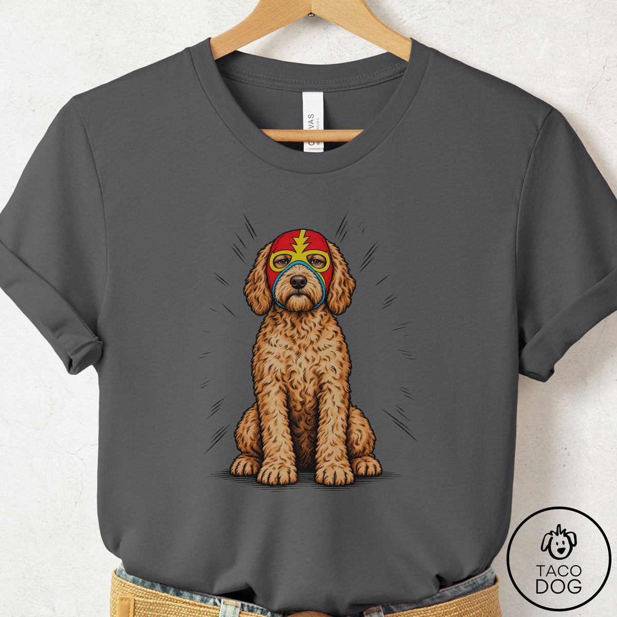 Doodle Luchador 2 T-Shirt Asphalt Taco-Dog