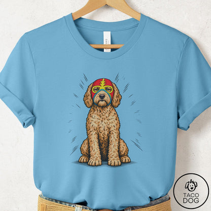 Doodle Luchador 2 T-Shirt Ocean Blue Taco-Dog