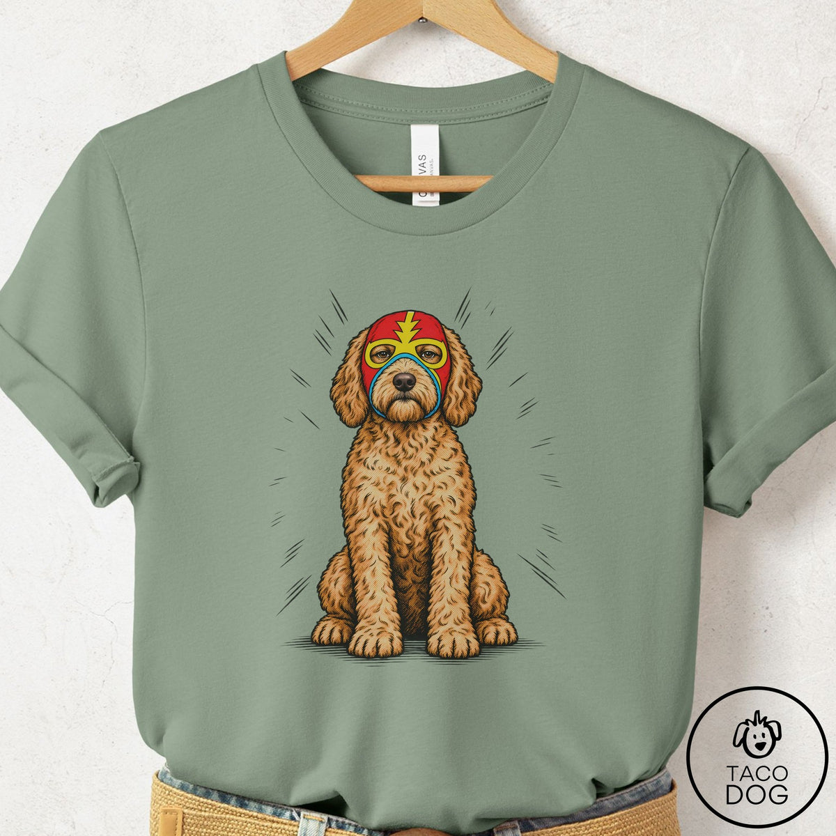 Doodle Luchador 2 T-Shirt Sage Taco-Dog