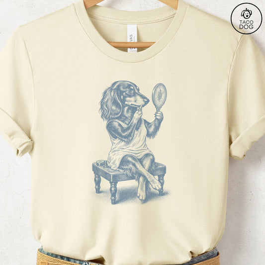 Dachshund Makeup T-Shirt Natural S Taco-Dog