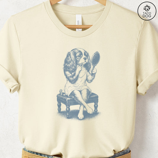 Cavalier King Charles Spaniel Makeup T-Shirt Natural S Taco-Dog