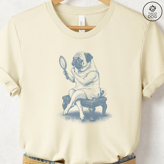 Pug Makeup T-Shirt Natural S Taco-Dog