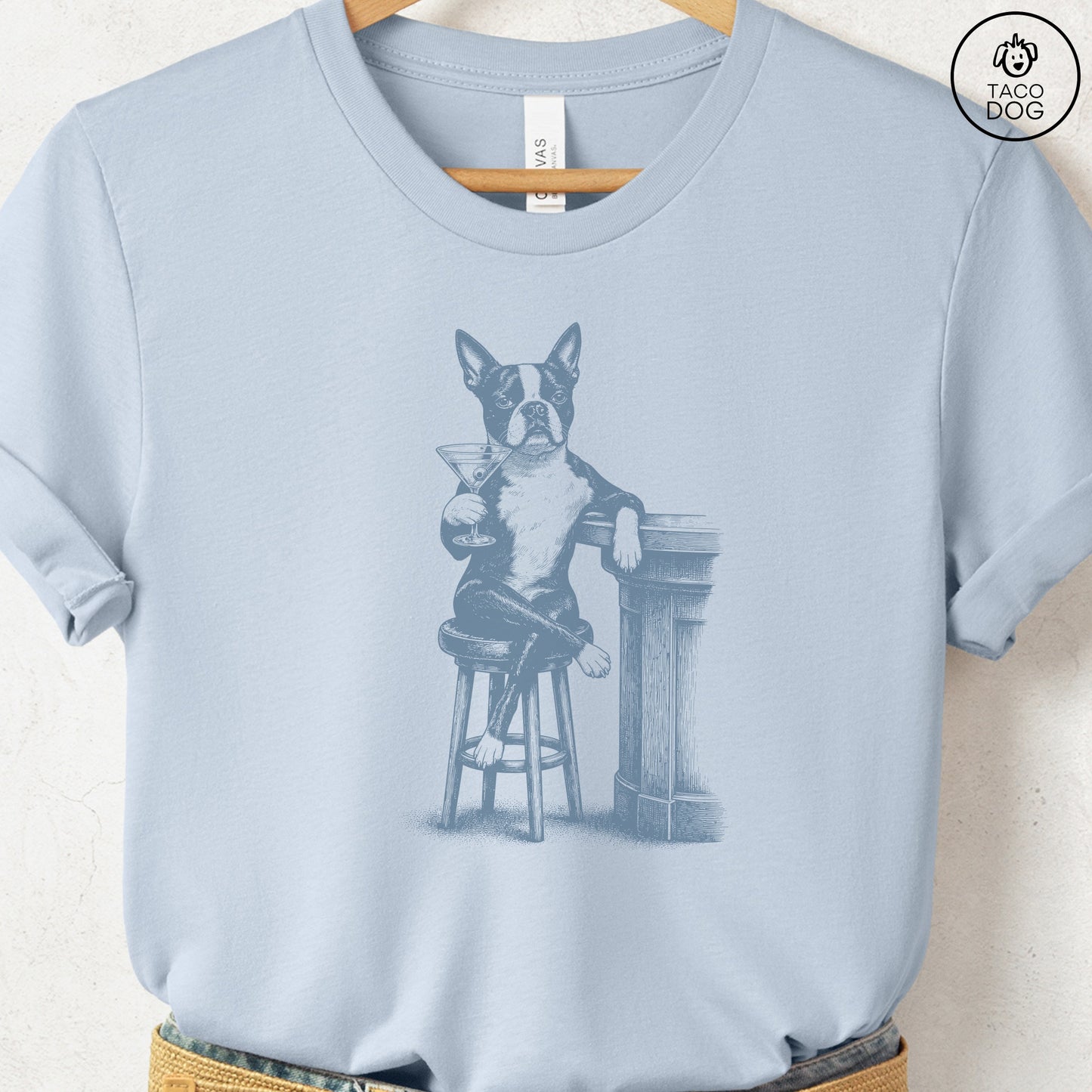 Boston Terrier Martini T-Shirt