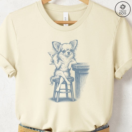 Chihuahua Martini T-Shirt Natural S Taco-Dog