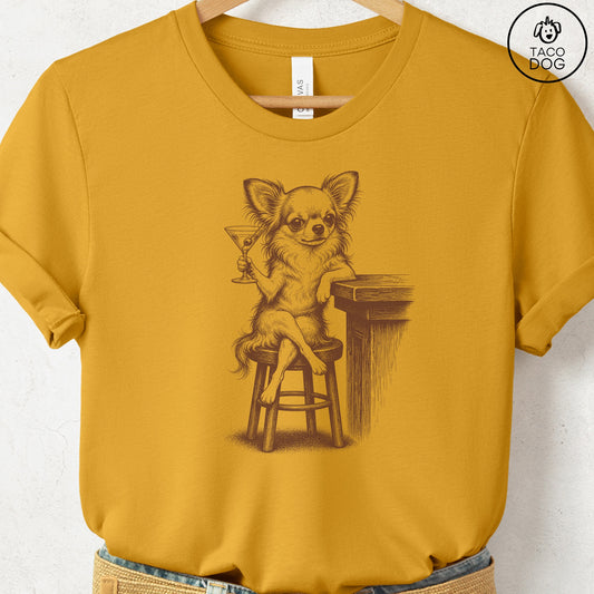 Chihuahua Martini T-Shirt Mustard S Taco-Dog
