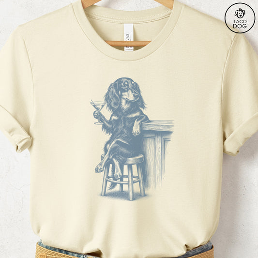 Dachshund Martini T-Shirt Natural S Taco-Dog