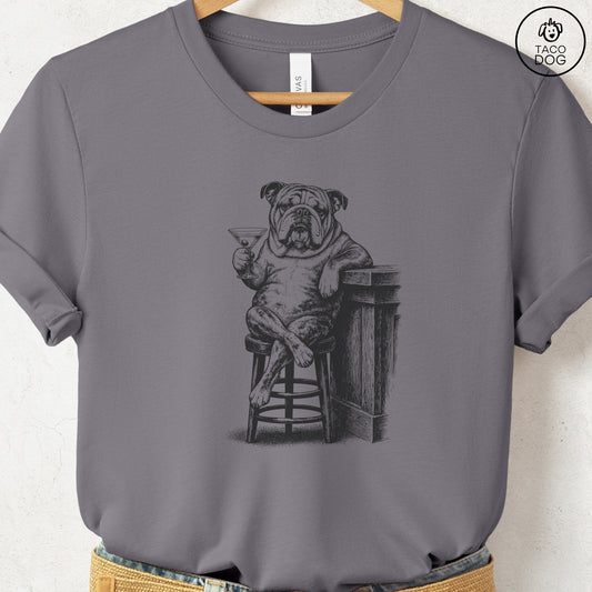 English Bulldog Martini T-Shirt Storm S Taco-Dog