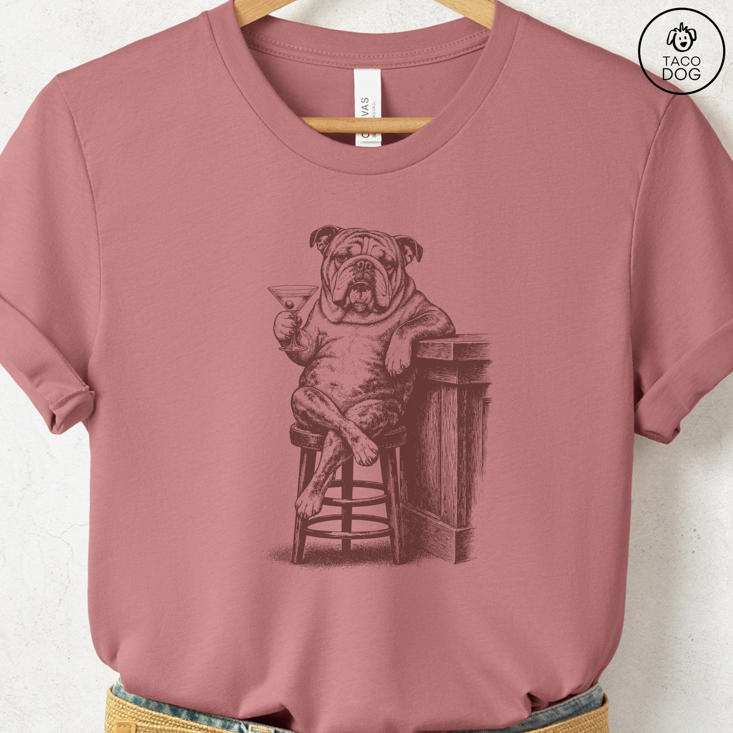 English Bulldog Martini T-Shirt