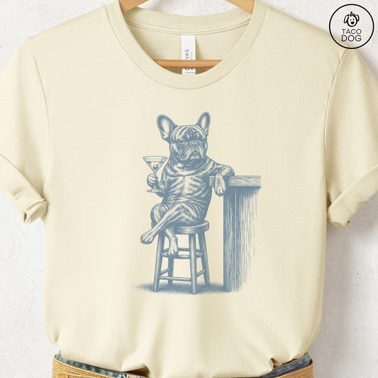 French Bulldog Frenchie Martini T-Shirt Natural S Taco-Dog