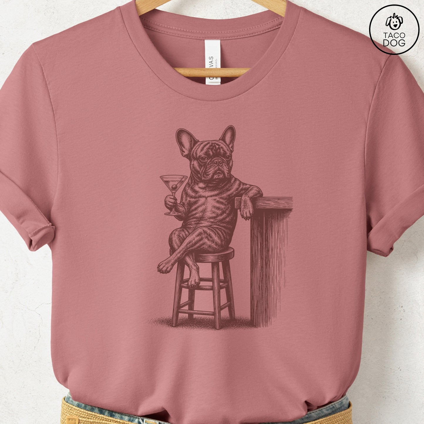 French Bulldog Frenchie Martini T-Shirt