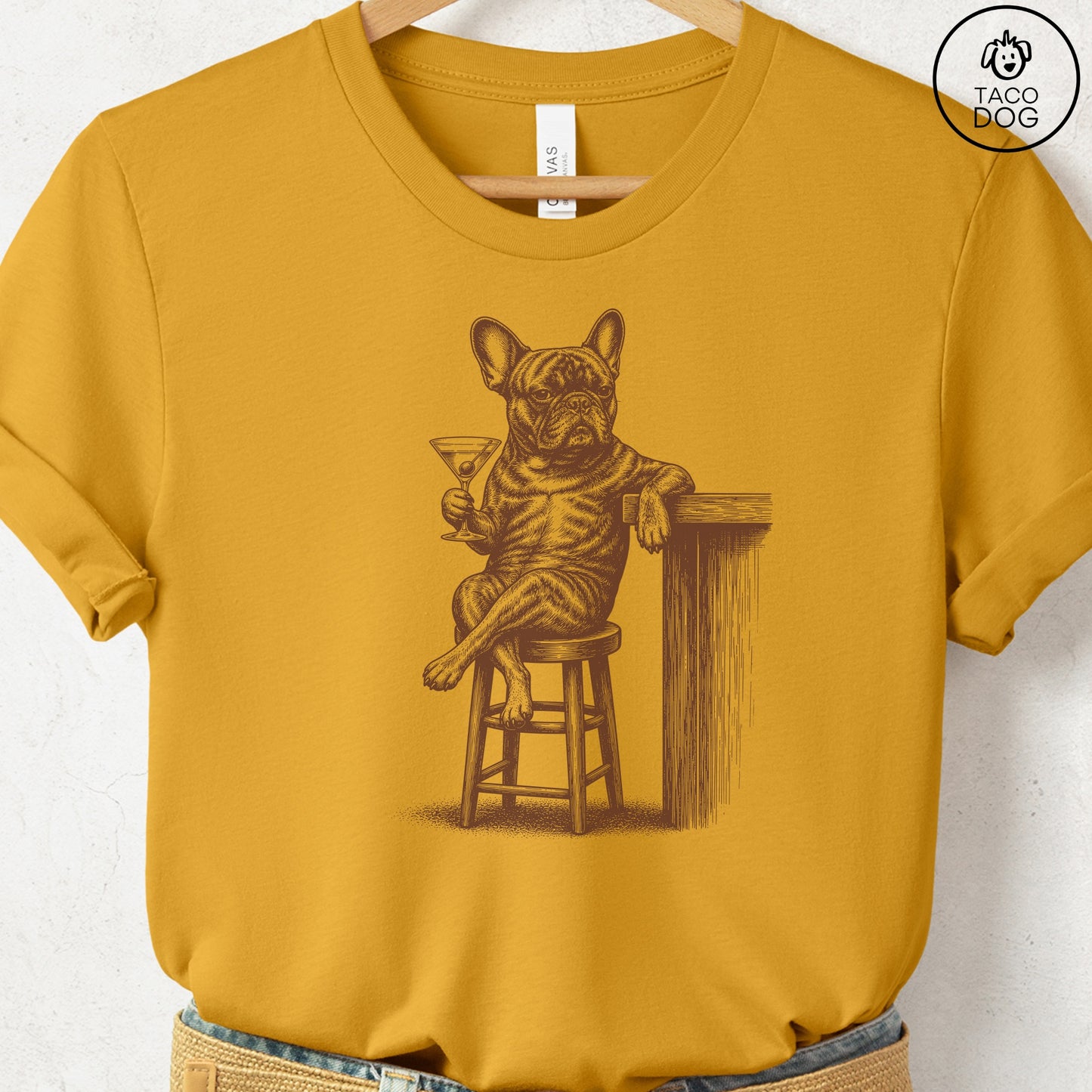 French Bulldog Frenchie Martini T-Shirt