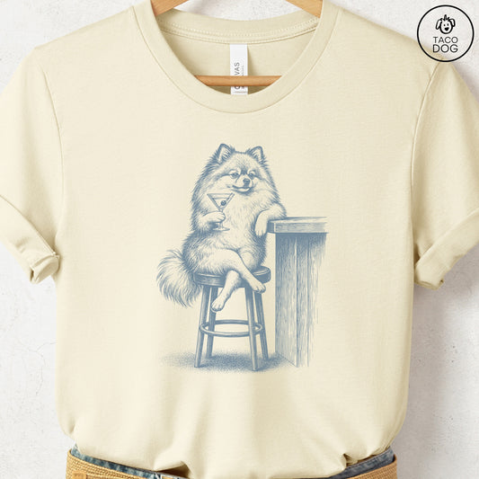 Pomeranian Martini T-Shirt Natural S Taco-Dog