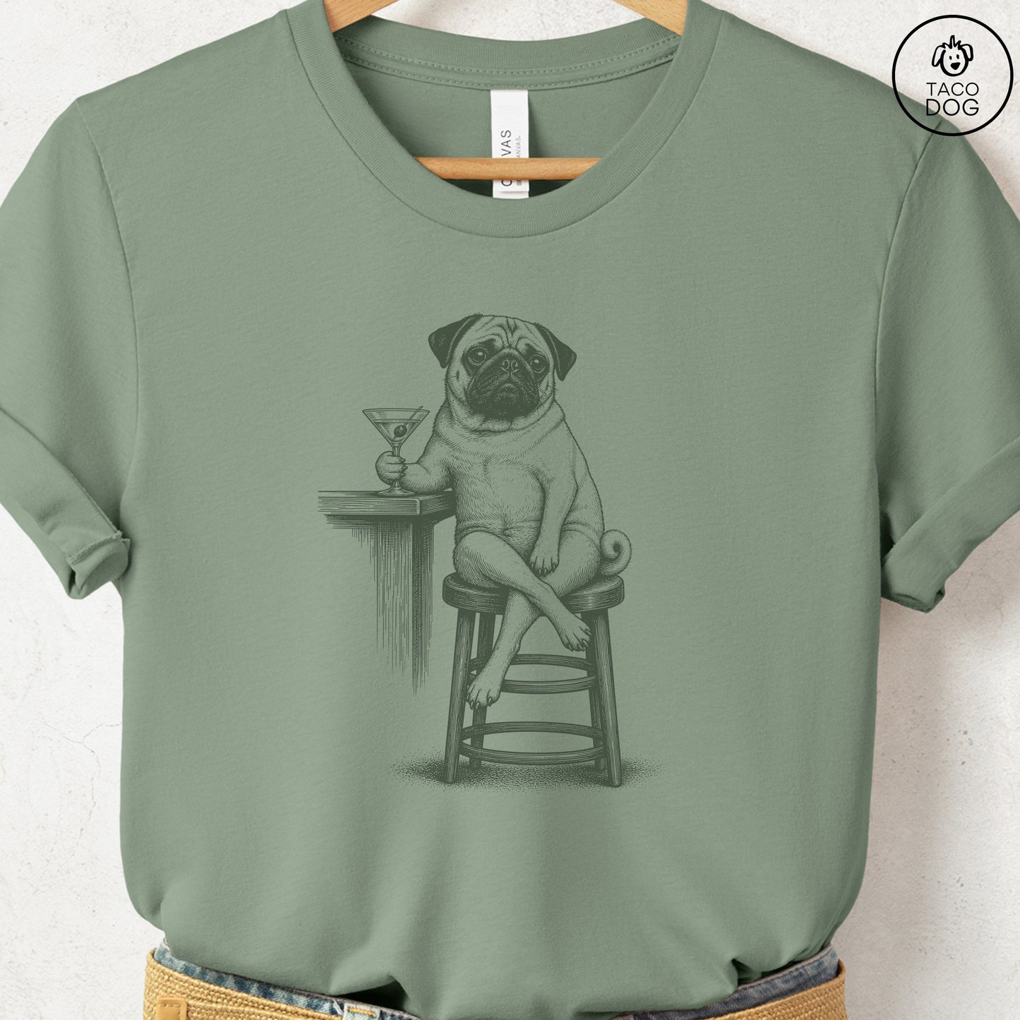 Pug Martini T-Shirt
