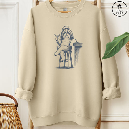 Shih Tzu Martini Sweatshirt Sand M Taco-Dog