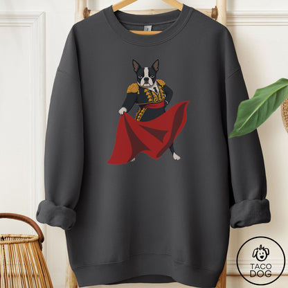 Boston Terrier Matador Sweatshirt Charcoal Taco-Dog