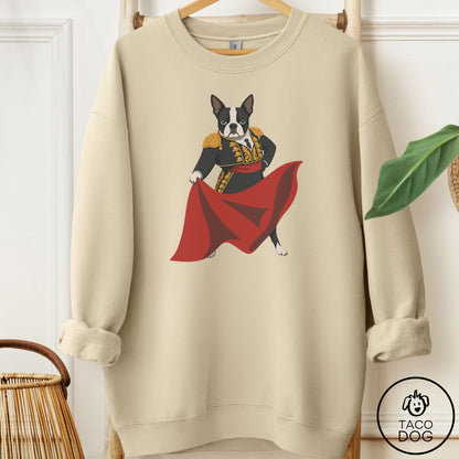 Boston Terrier Matador Sweatshirt Sand Taco-Dog
