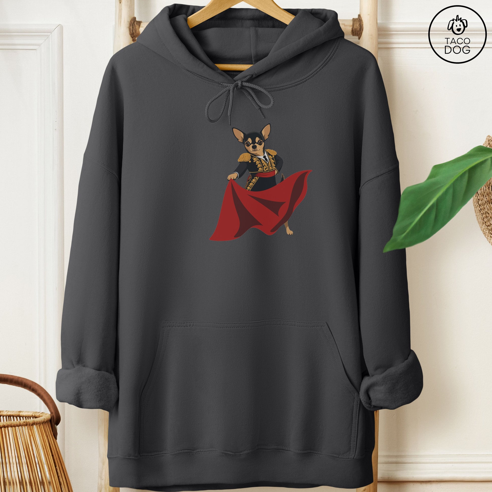 Chihuahua Matador Hoodie Charcoal Taco-Dog