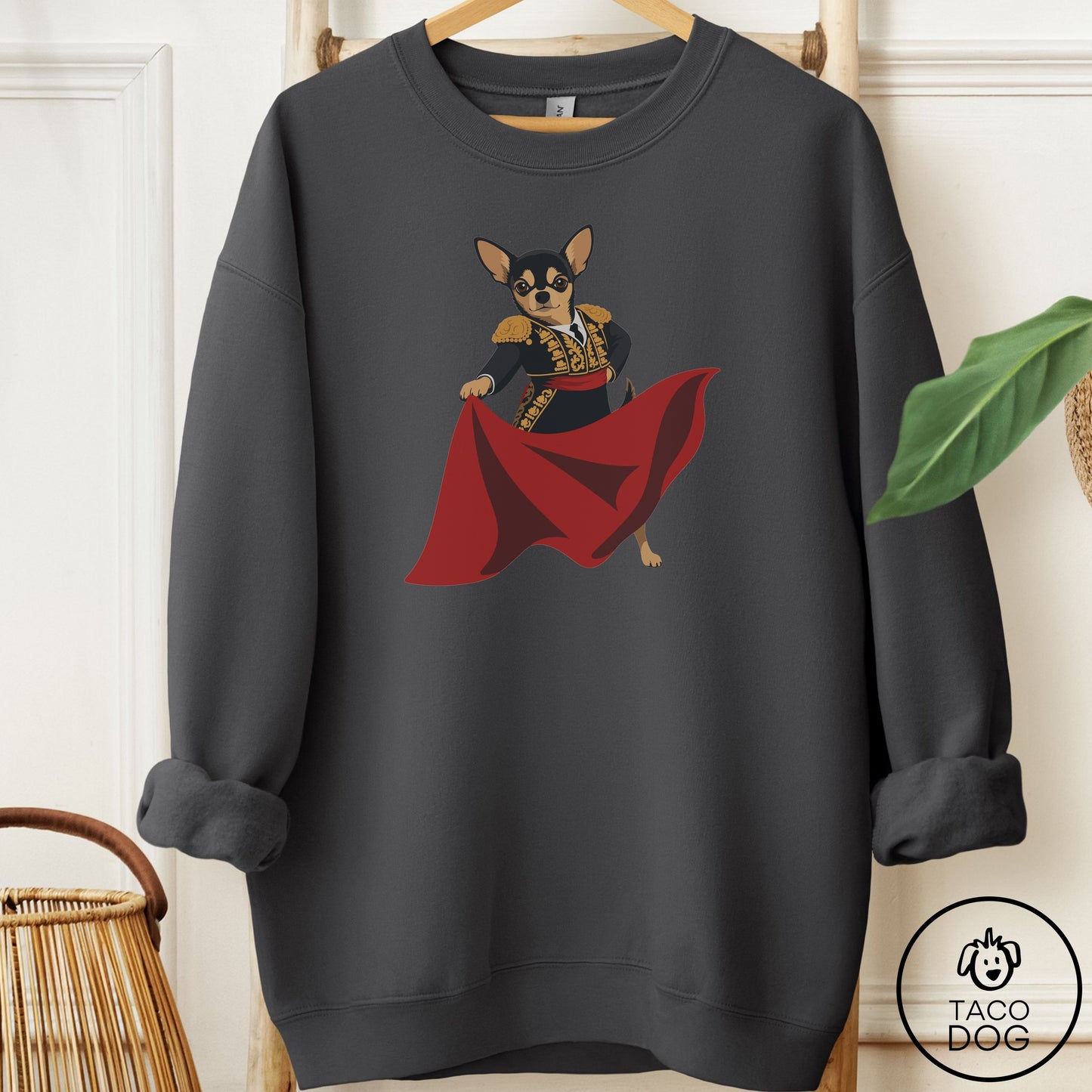 Chihuahua Matador Sweatshirt Charcoal Taco-Dog