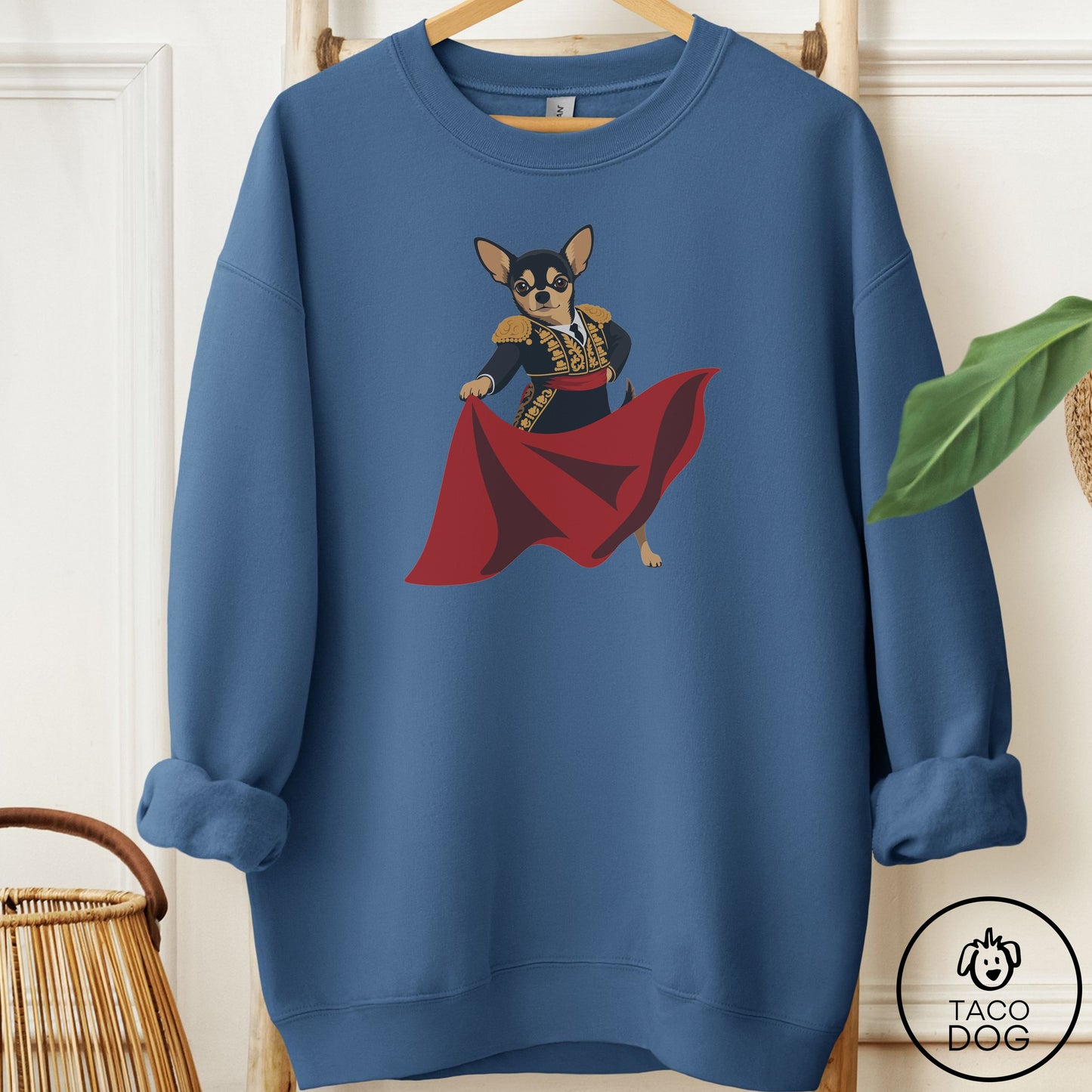 Chihuahua Matador Sweatshirt Indigo Blue Taco-Dog
