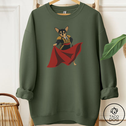 Chihuahua Matador Sweatshirt Military Green Taco-Dog