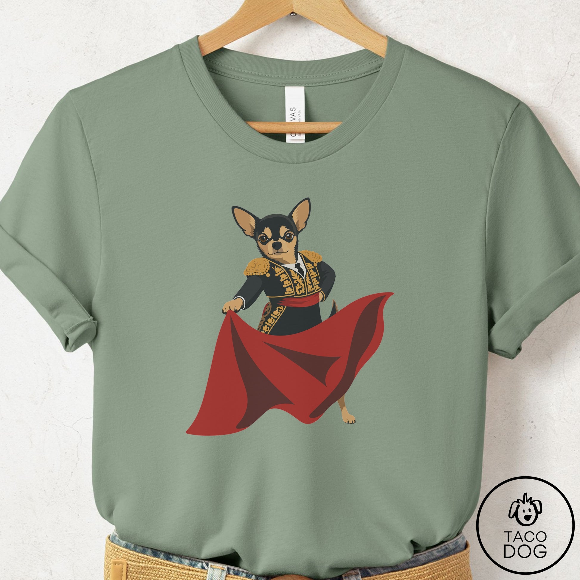 Chihuahua Matador T-Shirt Sage Taco-Dog