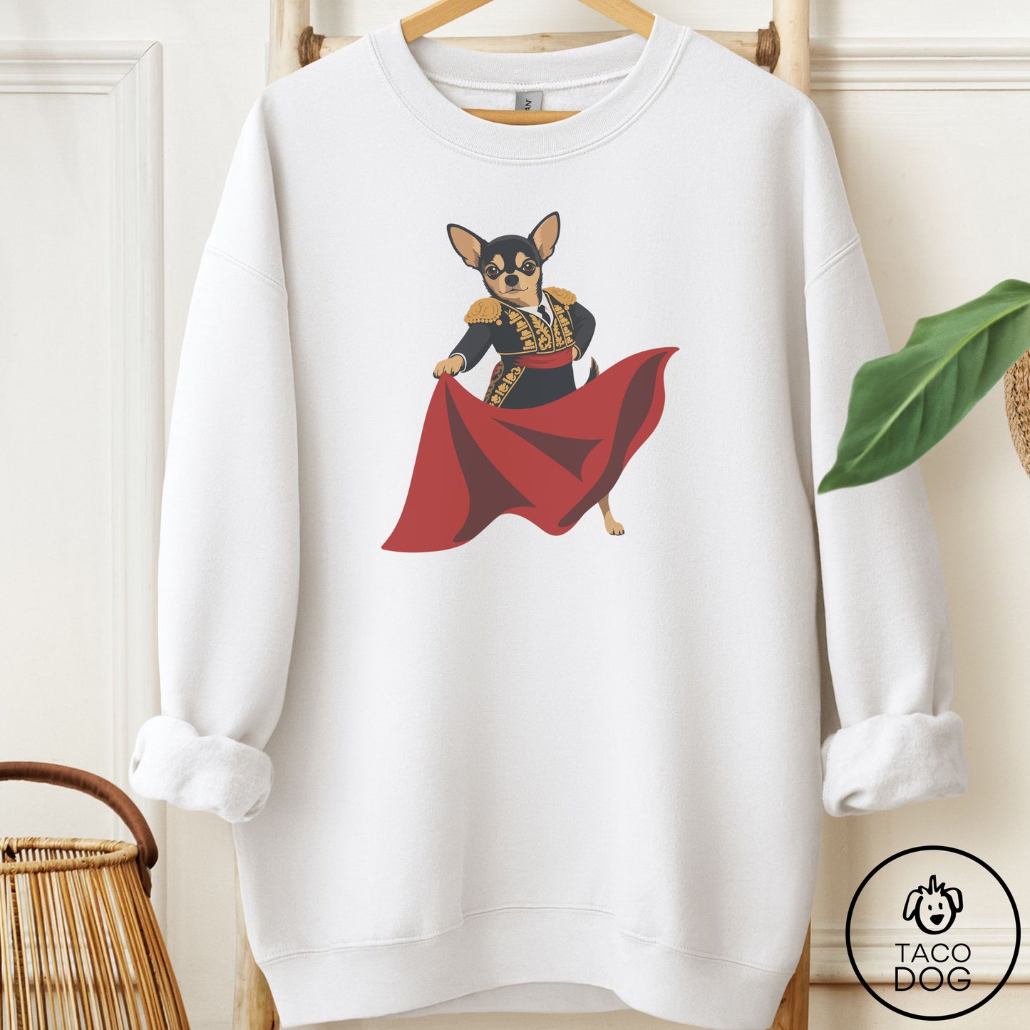 Chihuahua Matador Sweatshirt White Taco-Dog