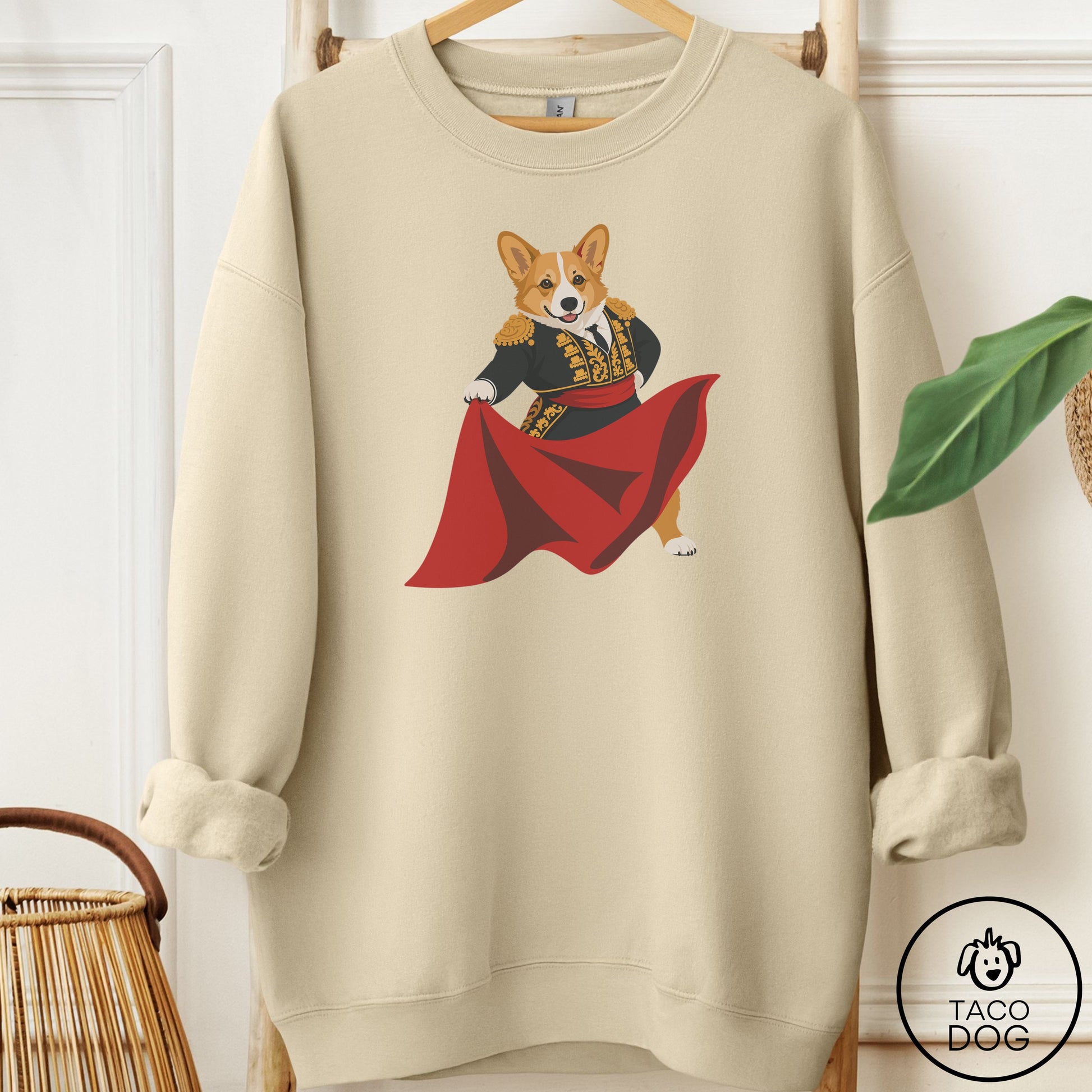 Corgi Matador Sweatshirt Sand Taco-Dog