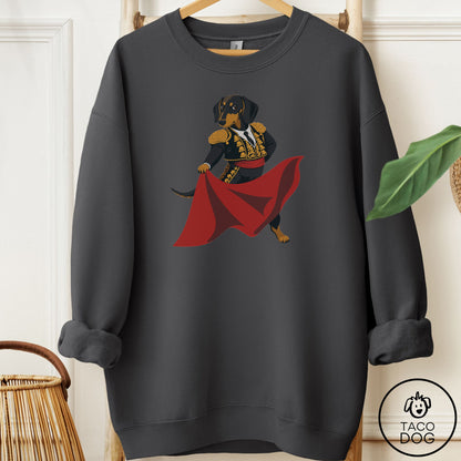 Dachshund Matador Sweatshirt Charcoal Taco-Dog