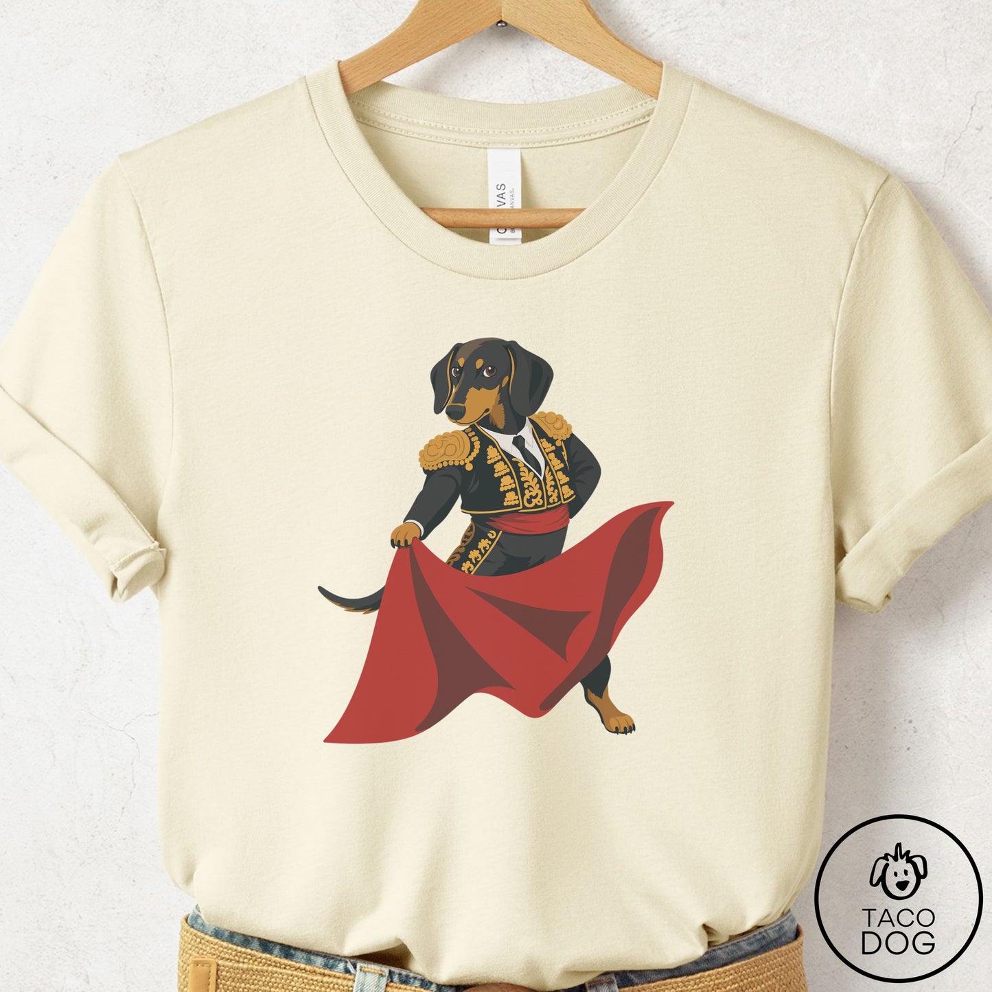Dachshund Matador T-Shirt Natural Taco-Dog
