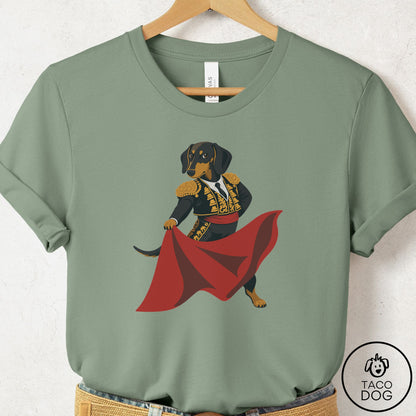 Dachshund Matador T-Shirt Sage Taco-Dog