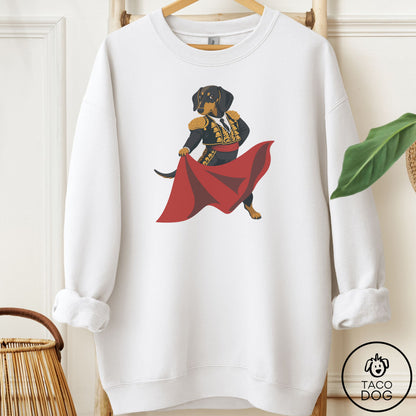 Dachshund Matador Sweatshirt White Taco-Dog