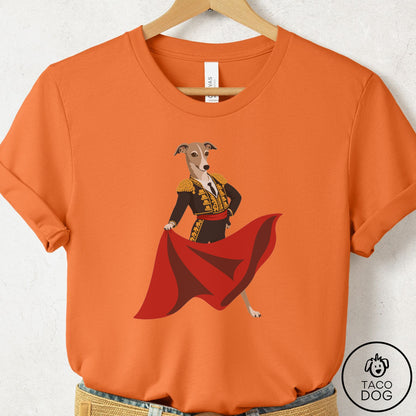 Italian Greyhound Whippet Matador T-Shirt Burnt Orange Taco-Dog