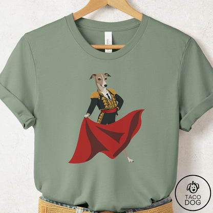 Italian Greyhound Whippet Matador T-Shirt Sage Taco-Dog