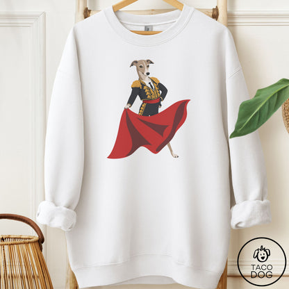 Italian Greyhound Whippet Matador Sweatshirt White Taco-Dog