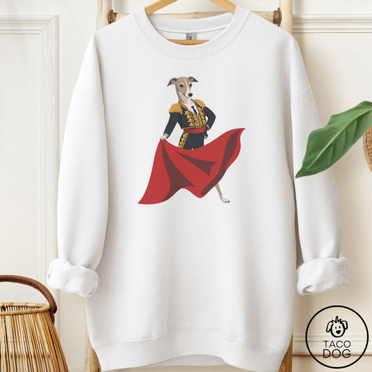 Italian Greyhound Whippet Matador Sweatshirt White Taco-Dog