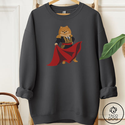 Pomeranian Matador Sweatshirt Charcoal Taco-Dog