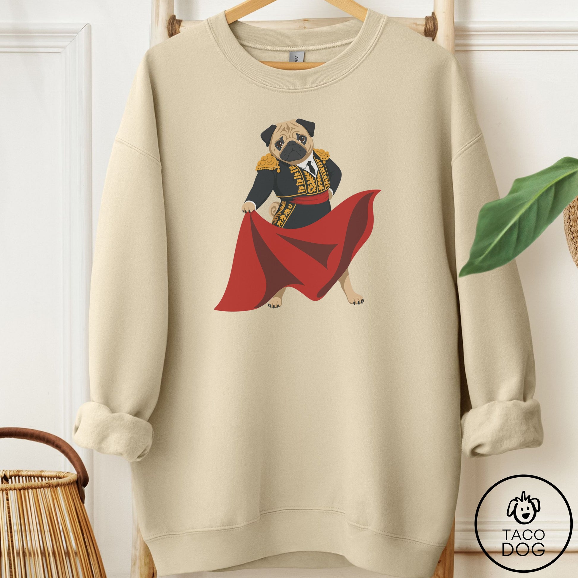 Pug Matador Sweatshirt Sand Taco-Dog
