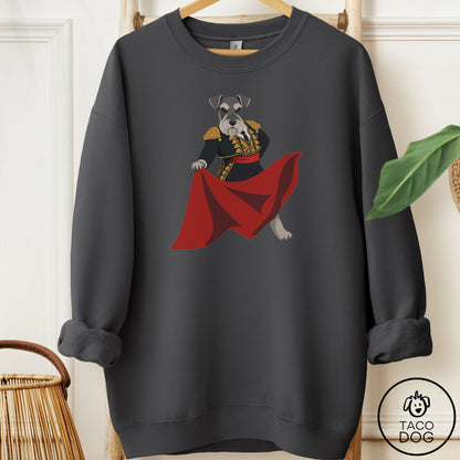 Schnauzer Matador Sweatshirt Charcoal Taco-Dog