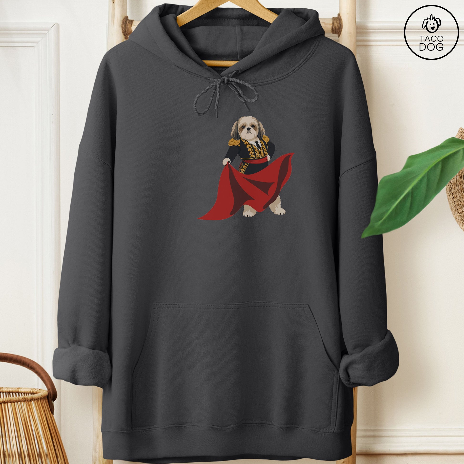 Shih Tzu Matador Hoodie Charcoal Taco-Dog
