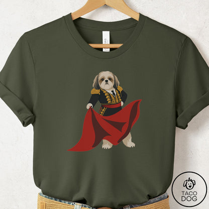 Shih Tzu Matador T-Shirt Military Green Taco-Dog