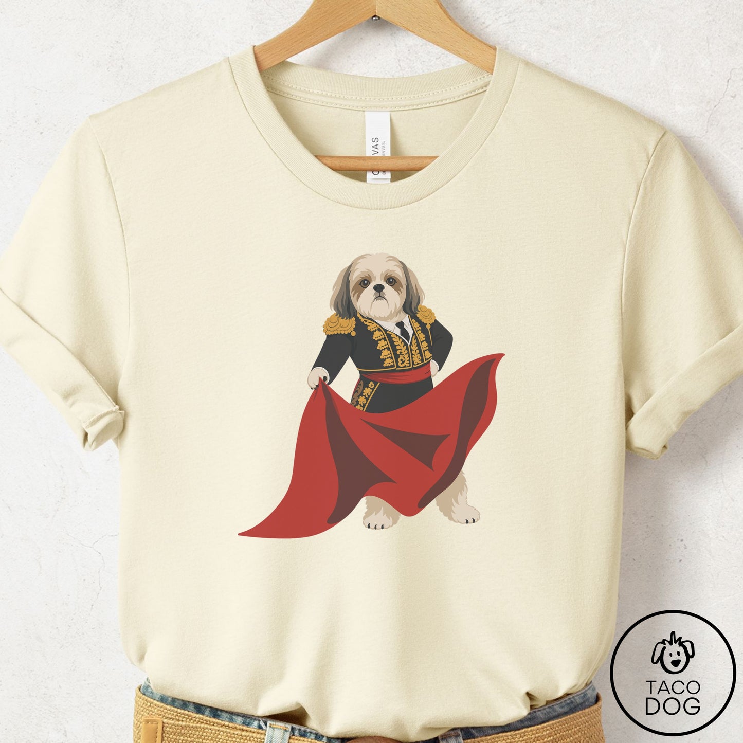 Shih Tzu Matador T-Shirt Natural Taco-Dog