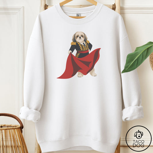 Shih Tzu Matador Sweatshirt White Taco-Dog