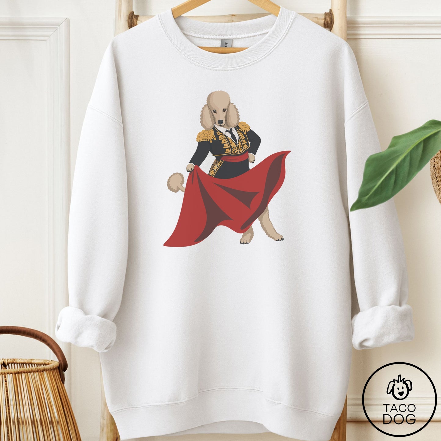 Poodle Matador Sweatshirt White Taco-Dog