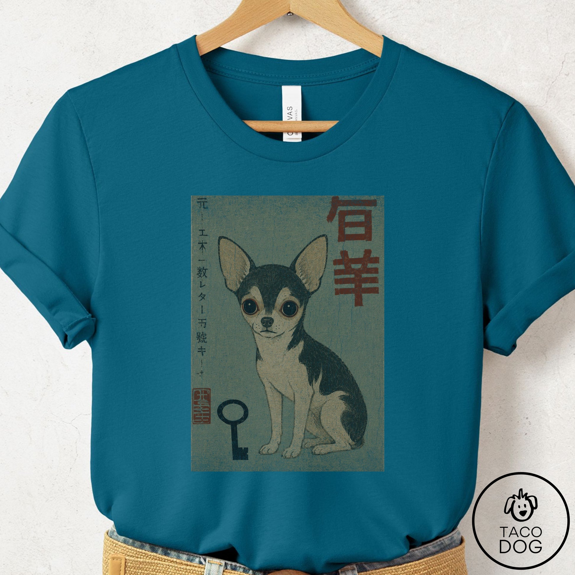 Chihuahua Matchbox T-Shirt Deep Teal Taco-Dog