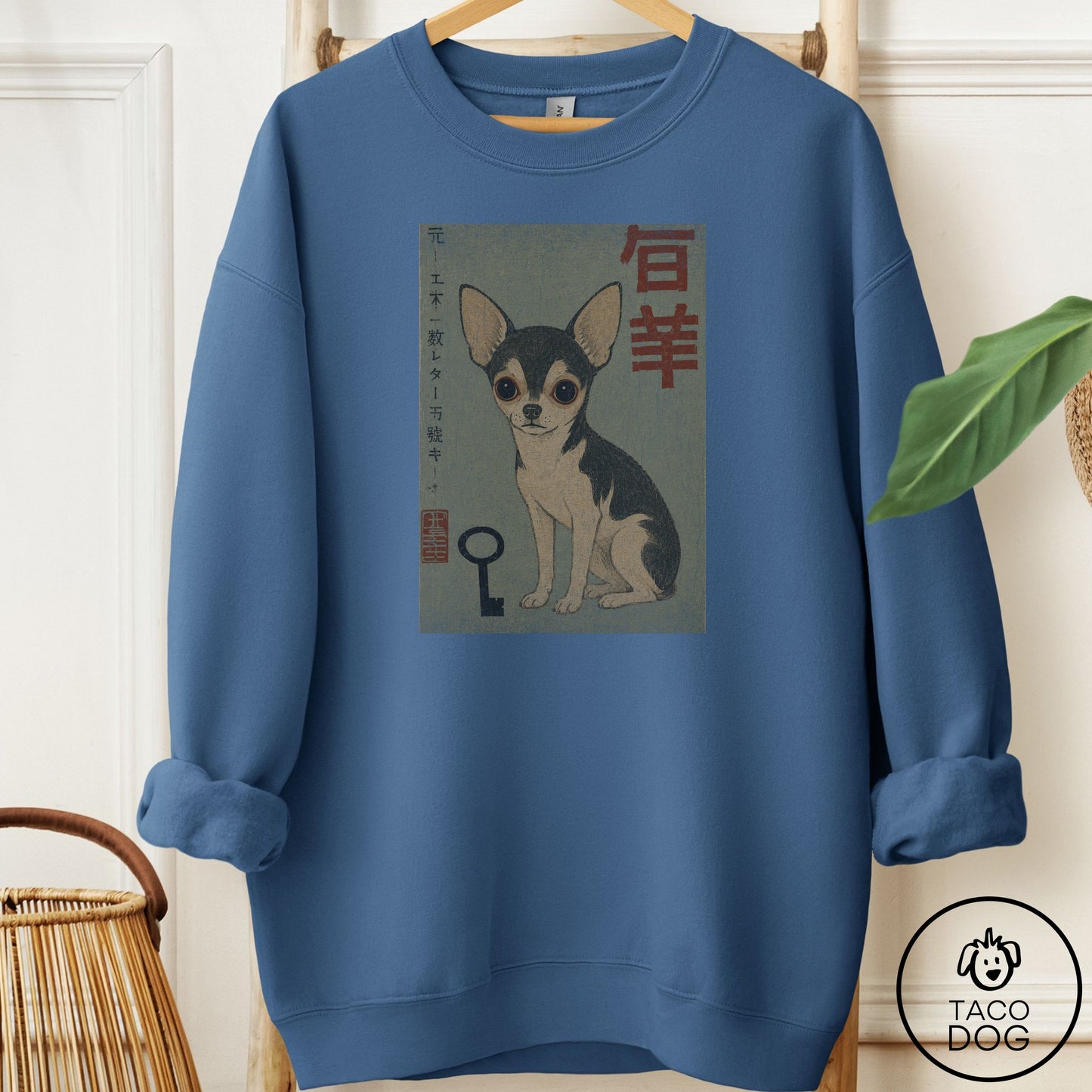 Chihuahua Matchbox Sweatshirt Indigo Blue Taco-Dog