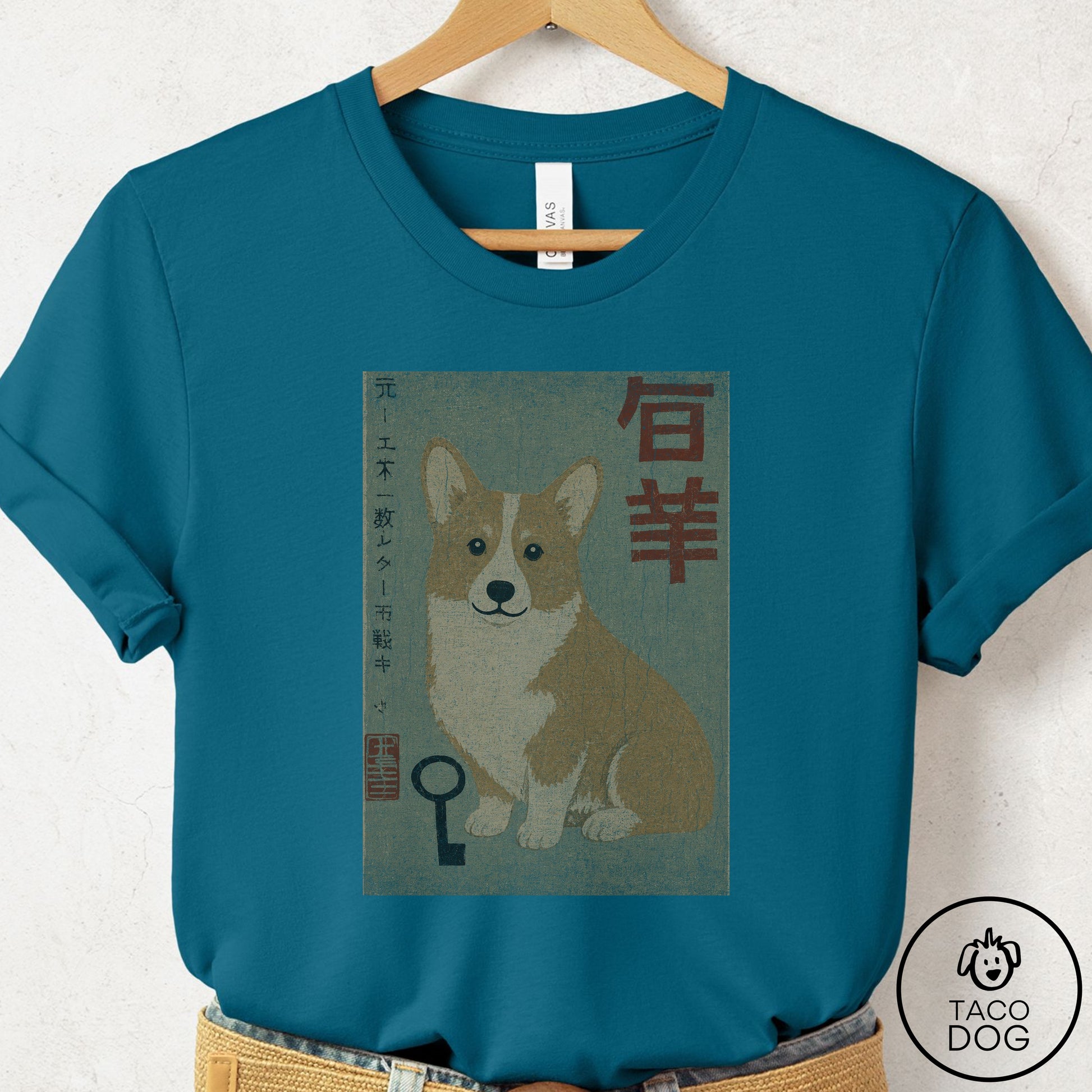 Corgi Matchbox T-Shirt Deep Teal Taco-Dog